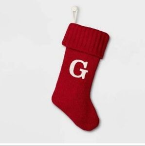 Wondershop Red Knit Christmas Stocking with Initial